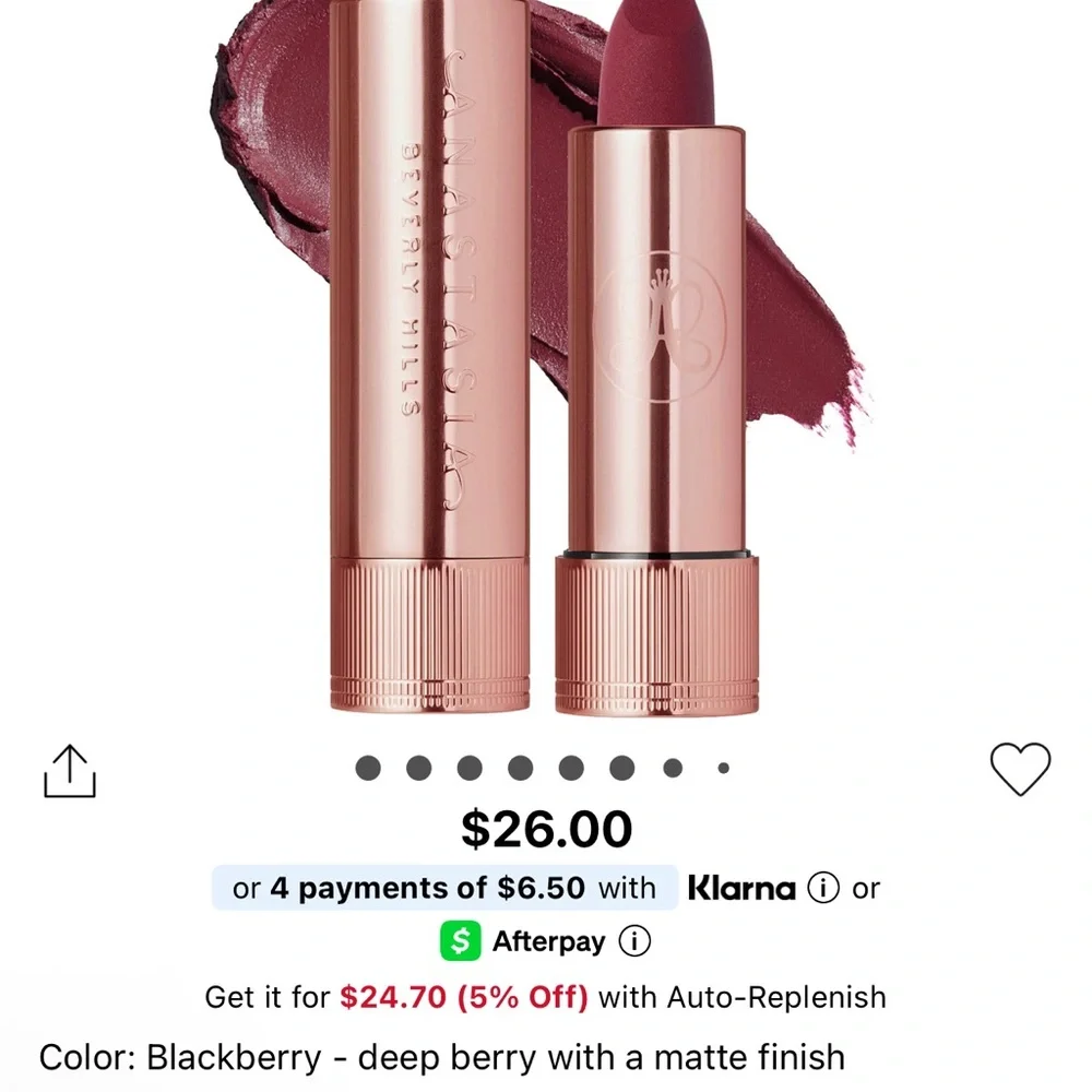Anastasia Beverly Hills Full Pigment Matte Lipstick in Shade BlackBerry